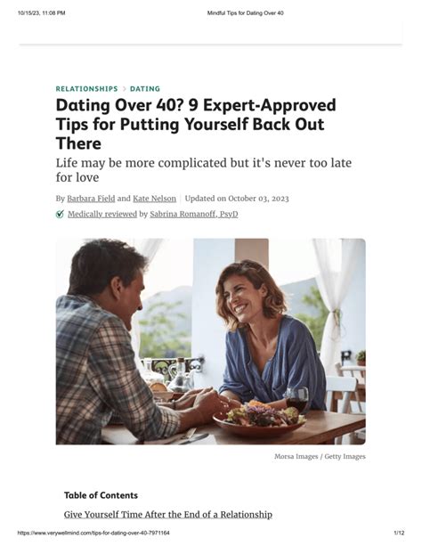 Mindful Tips for Dating Over 40